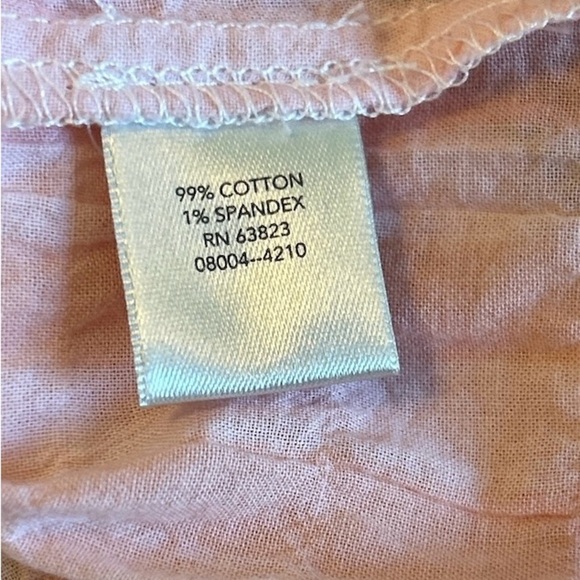 Christopher & Banks Women’s Blouse XL Ombré Peach/White Stripe Gauzy Cap Sleeve. - Picture 8 of 11